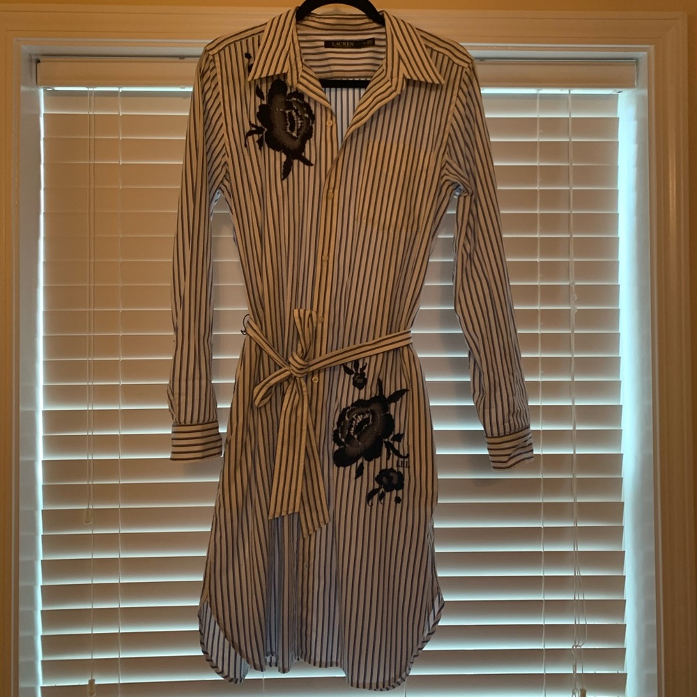 Lauren Ralph Lauren Button Down Embroidered Dress